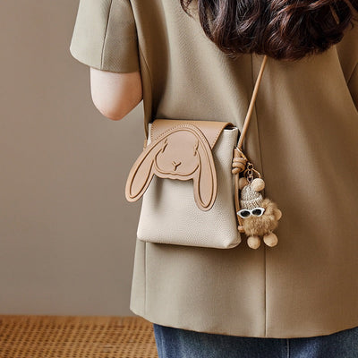 Hase Echtes Leder Mini Crossbody Handytasche