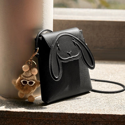 Hase Echtes Leder Mini Crossbody Handytasche