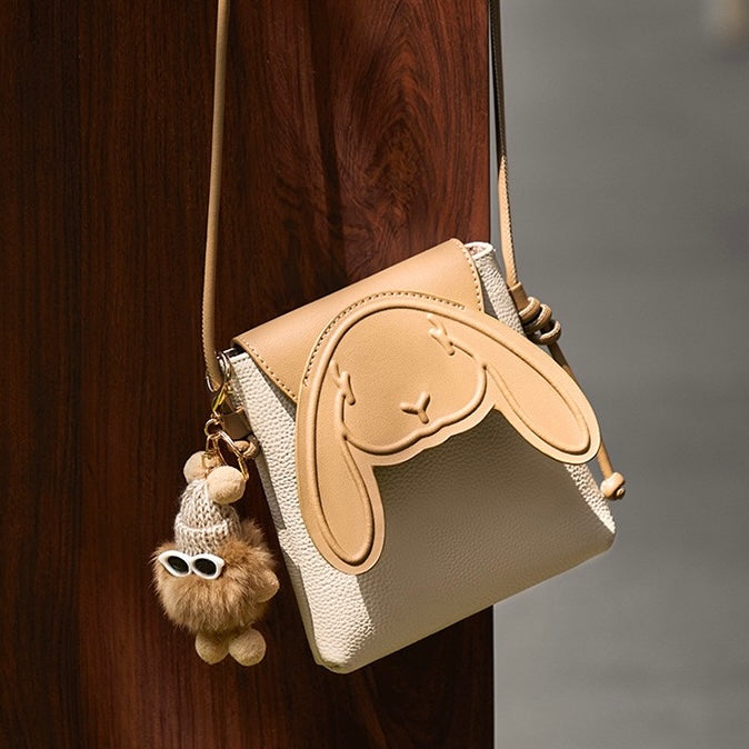 Hase Echtes Leder Mini Crossbody Handytasche