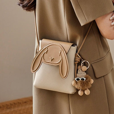 Hase Echtes Leder Mini Crossbody Handytasche