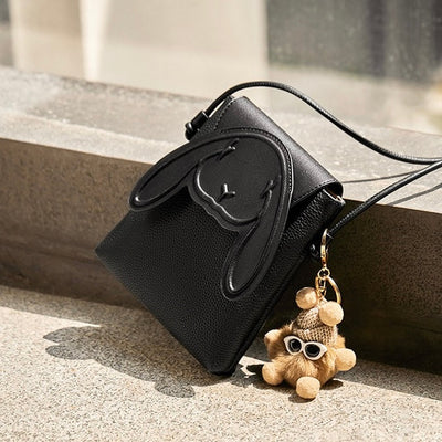 Hase Echtes Leder Mini Crossbody Handytasche