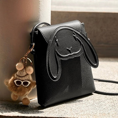 Hase Echtes Leder Mini Crossbody Handytasche