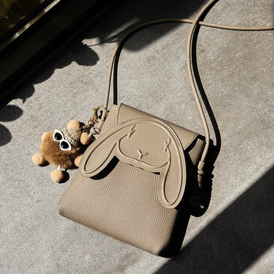 Hase Echtes Leder Mini Crossbody Handytasche