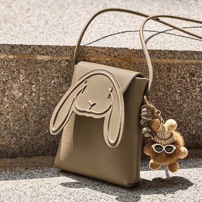 Hase Echtes Leder Mini Crossbody Handytasche