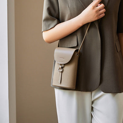Echtes Leder Mini Crossbody Handy Tasche