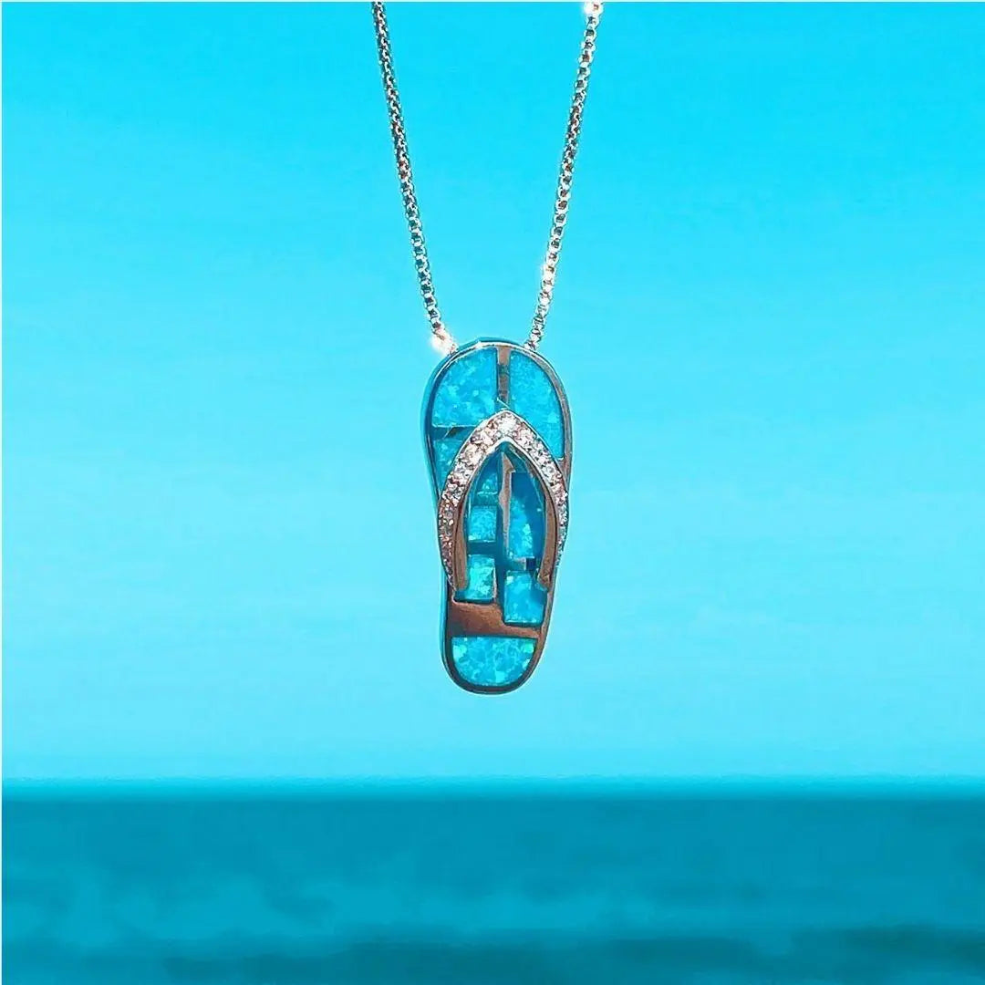 Flip-Flop-Halskette aus Opal und Silber