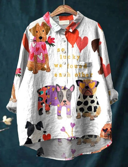 Amelia - Vintage-inspiriertes Hundekunst-T-Shirt