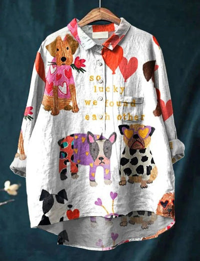 Amelia - Vintage-inspiriertes Hundekunst-T-Shirt