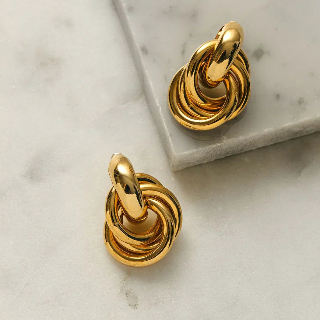 Aussage Interlocking Ohrringe | Gold