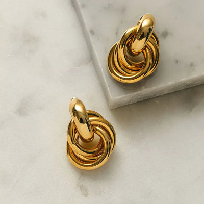 Aussage Interlocking Ohrringe | Gold