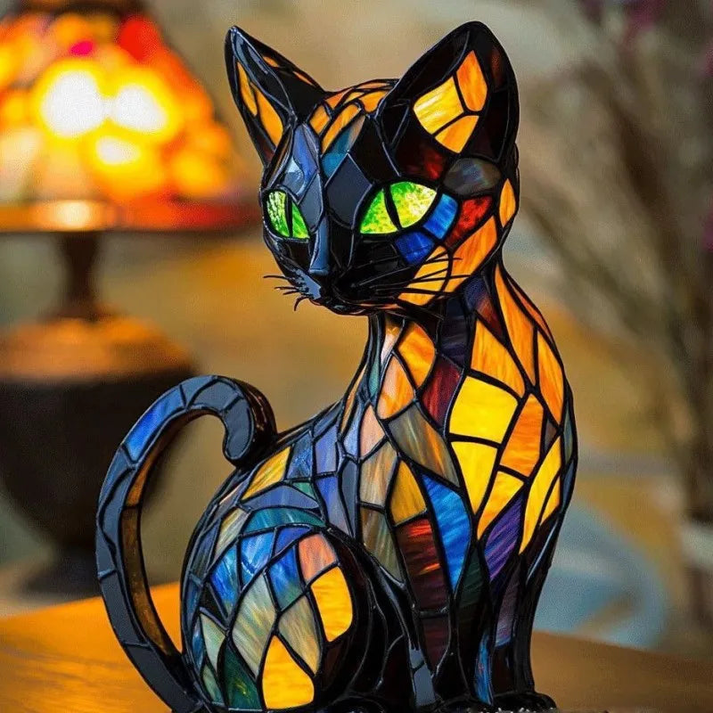 Strahlende Mitternachtskatzenlampe