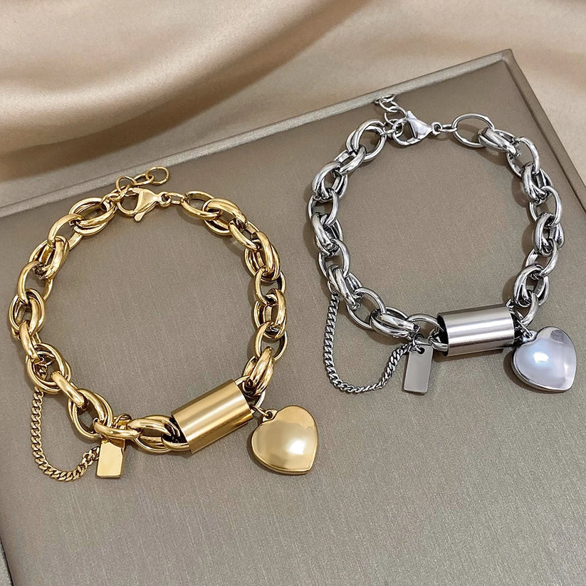 Herzlicher Chunky-Armband | Gold