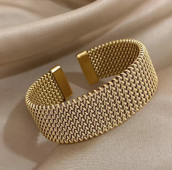 Vintage Geflochtenes Mesh Offenes Klassisches Armband