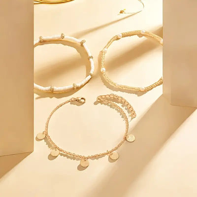 Küstenzauber 3-teiliges Schicht-Armreif-Set | Gold