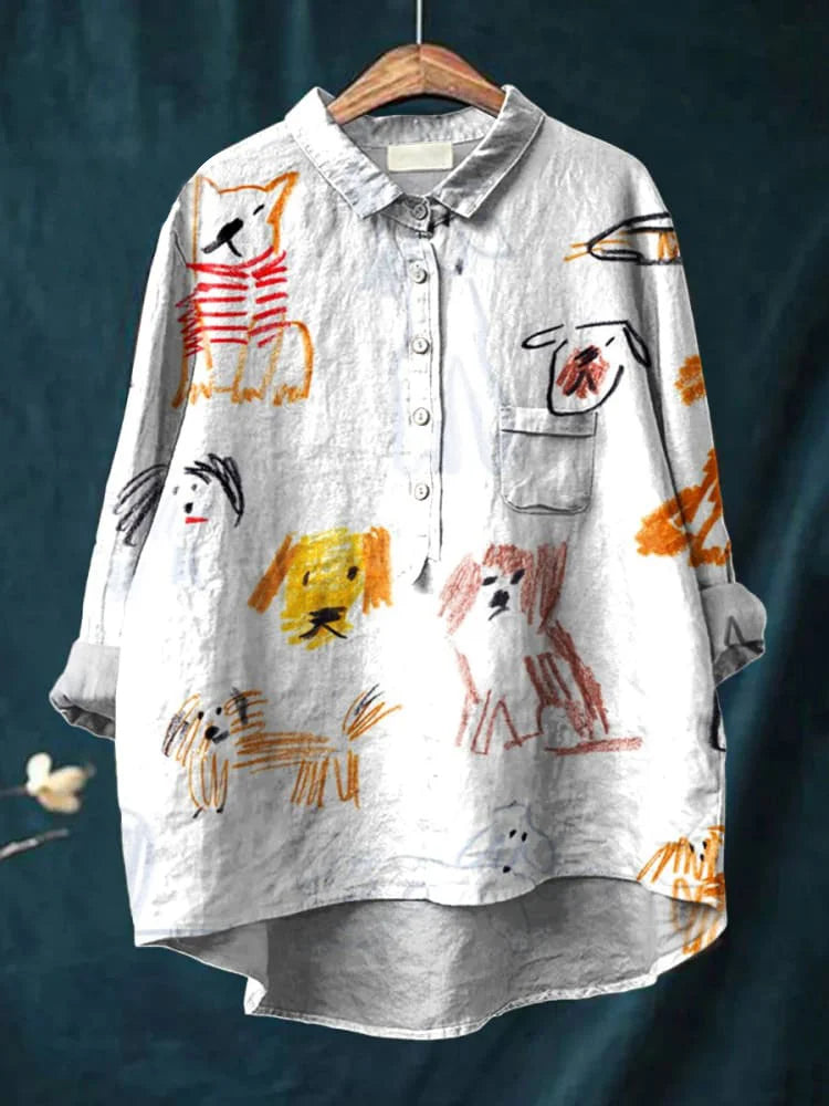Luna - Künstlerisches Hundegrafik-Shirt