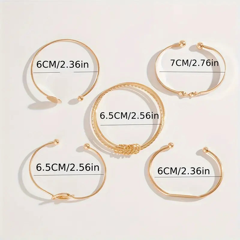 Geknotetes Eleganz-Armband-Set | Gold