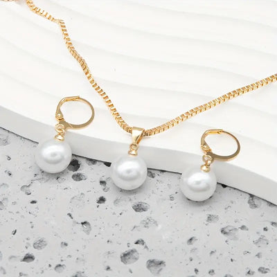 Goldene Grace Perlen Schmuckset | Gold