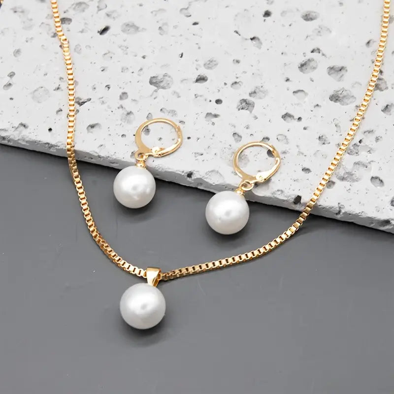 Goldene Grace Perlen Schmuckset | Gold
