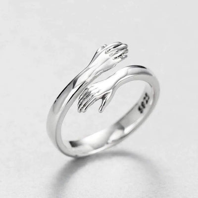 Silberner verstellbarer Hug-Ring