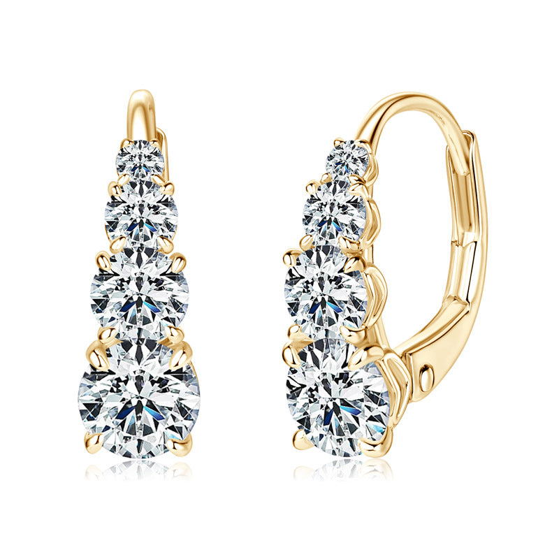 Carol vier Steine Ohrringe | Gold
