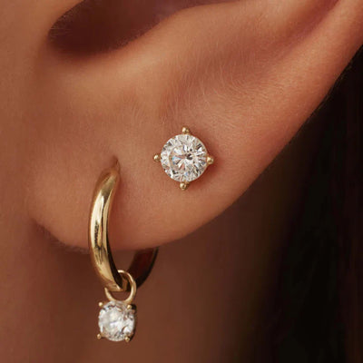 Larmes de Lune Stein Ohrstecker | Gold
