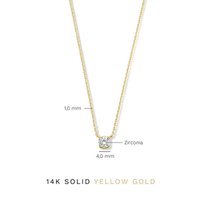 Cléa Moissanit Stein Halskette | Gold
