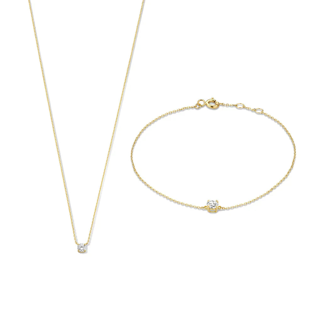 Cléa Moissanit Stein Set | Gold