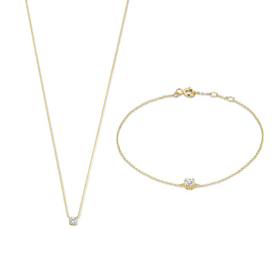 Cléa Moissanit Stein Set | Gold