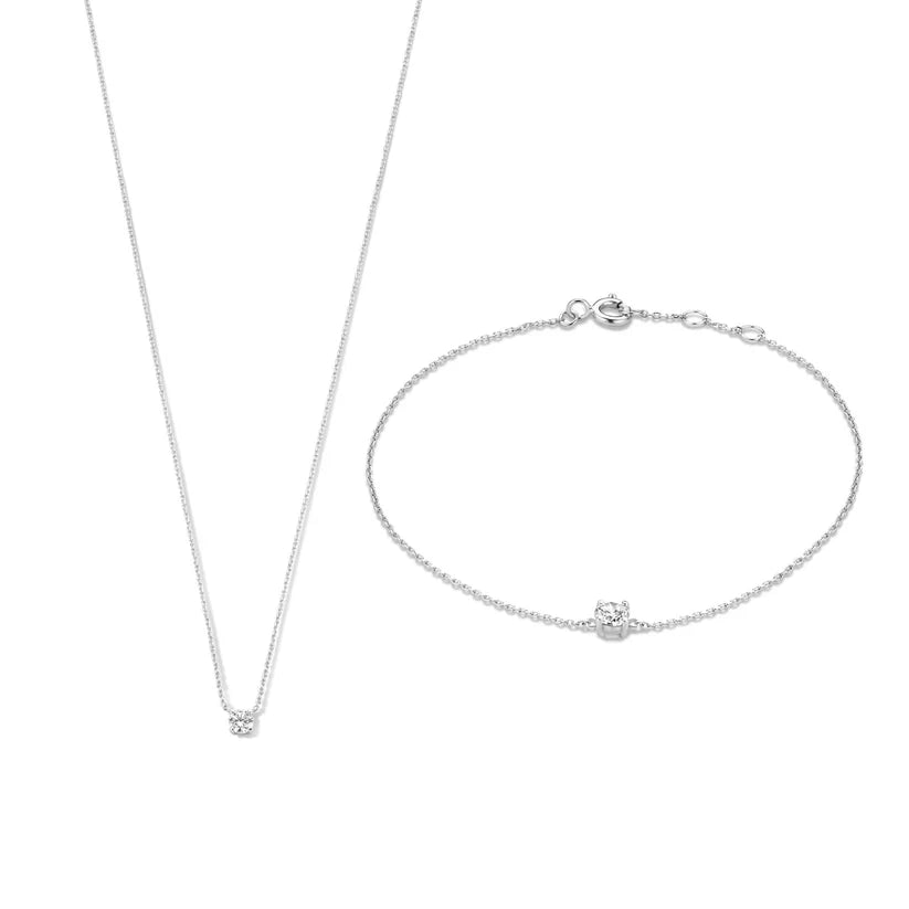 Cléa Moissanit Stein Set | Gold