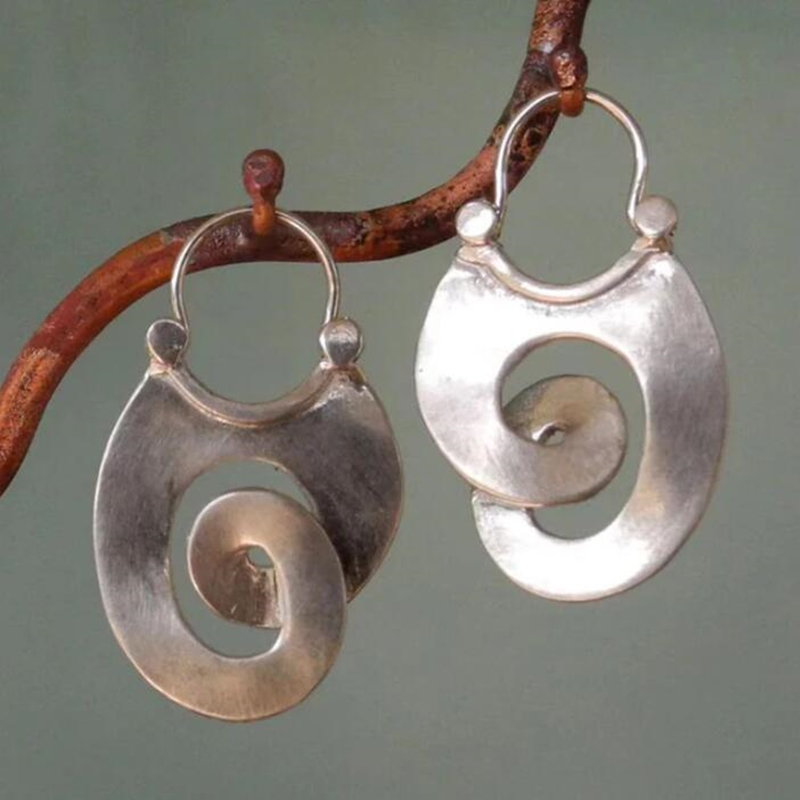 Vintage Silber Spiral Ohrringe
