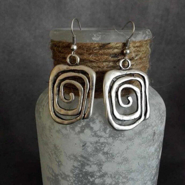 Vintage Spiral Silberohrringe