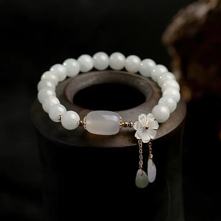 Aquamarinarmband mit Perlen