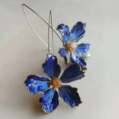 Bliss - Vintage Blaue Blumenohrringe
