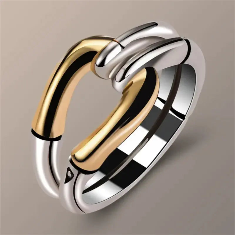 Knoted Vintage Ring in Gold und Silber