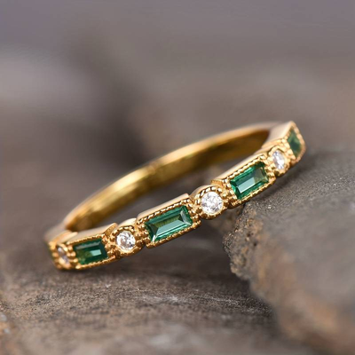 Alex - Grüner Zirkonia Goldring
