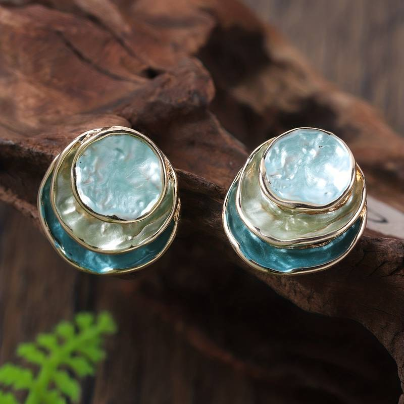 Artisan Vintage Mehrlagige Runde Ohrringe