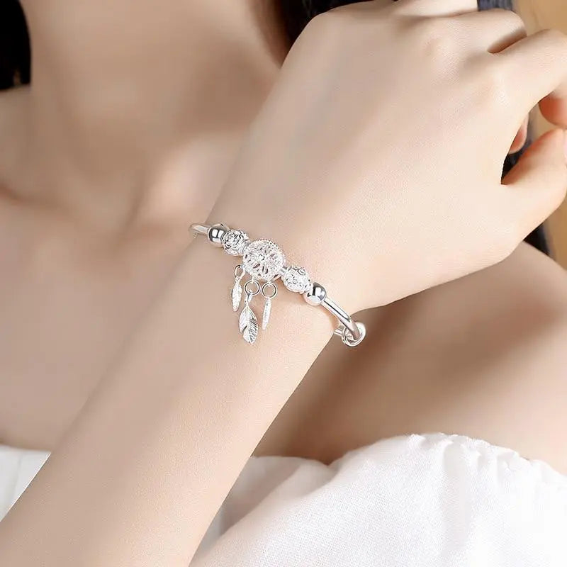 925 Silber verstellbares Traumfänger-Armband
