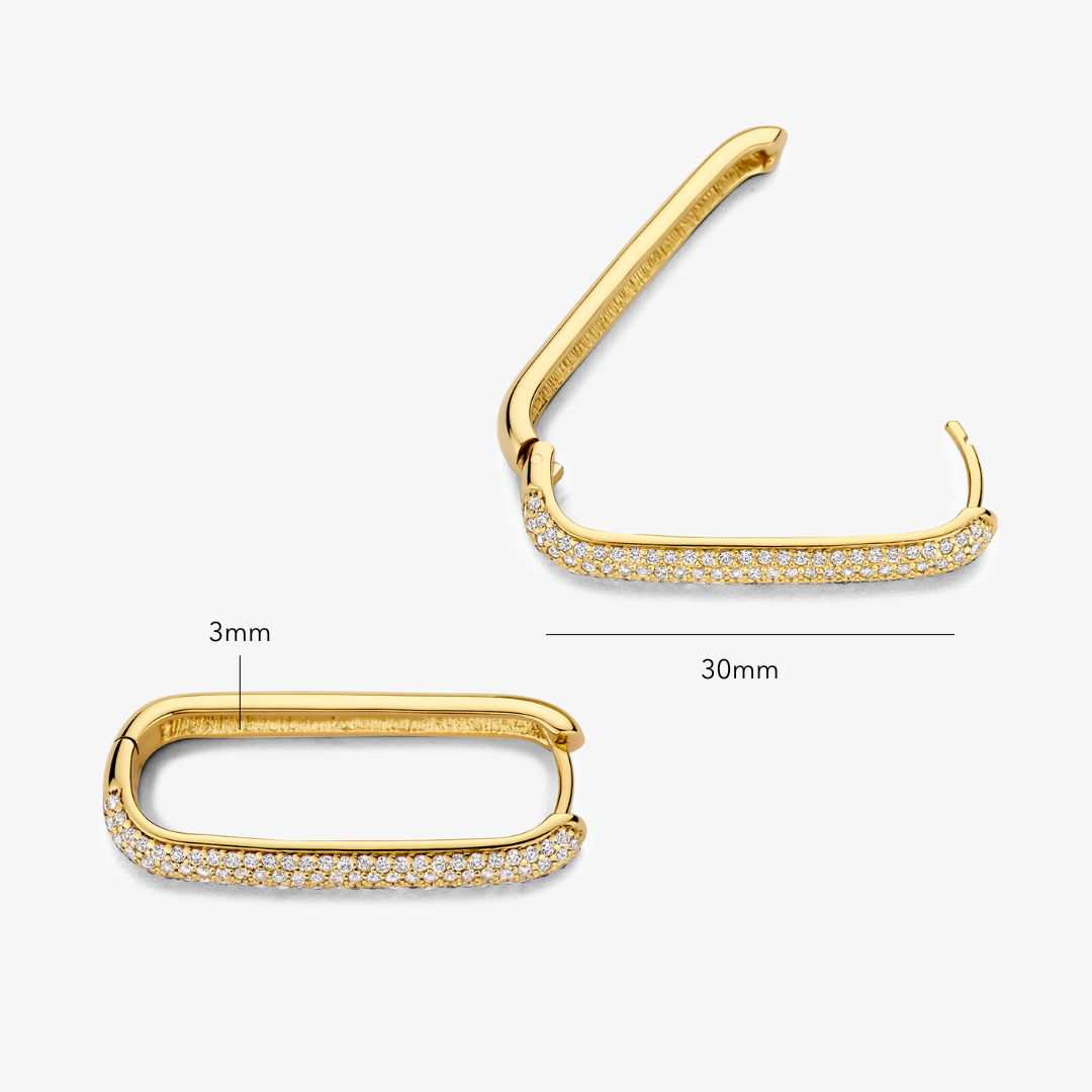 Große Icon Pavé Creolen | Gold