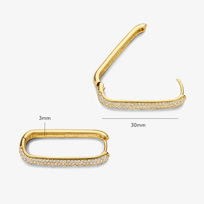 Große Icon Pavé Creolen | Gold